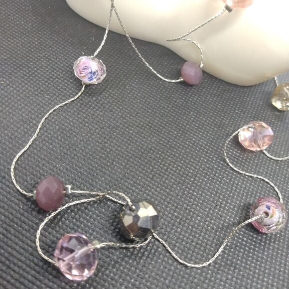 Cato's nwt Floating pink and rose crystal drop necklace and earrings - Picture 2 of 4